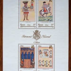 1992 Sellos de Correos España Hoja bloque Patrimonio Nacional: Códices