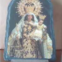 La Virgen Coronada del Carmen de Málaga impresa en pizarra