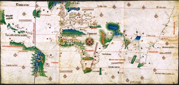 La Carta de Cantino, 1502, mapamundi