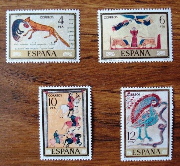 Correos España: sellos serie completa Códices (8 sellos) 1975