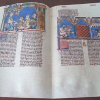 Sheet in natural parchment of 2 pages of the Chess Games of Alfonso X el Sabio
