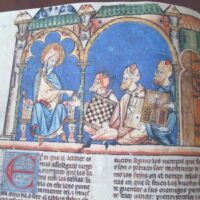 Sheet in natural parchment of 2 pages of the Chess Games of Alfonso X el Sabio - Image 3