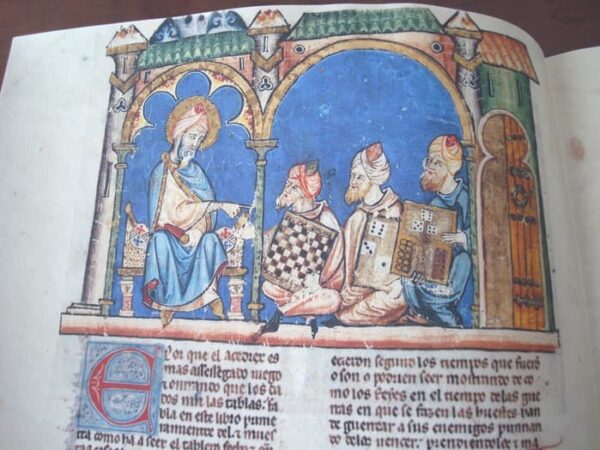 Sheet in natural parchment of 2 pages of the Chess Games of Alfonso X el Sabio - Image 3