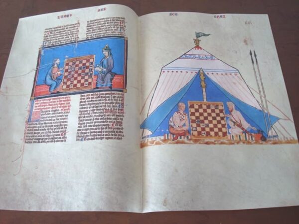 Sheet in natural parchment of 2 pages of the Chess Games of Alfonso X el Sabio - Image 4