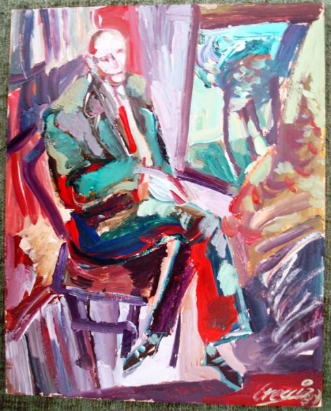 Alberto Breccia, Descanso, 1987, óleo sobre tabla
