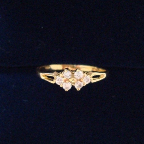 Anillo de oro para dama con 6 diamantes, de 1945