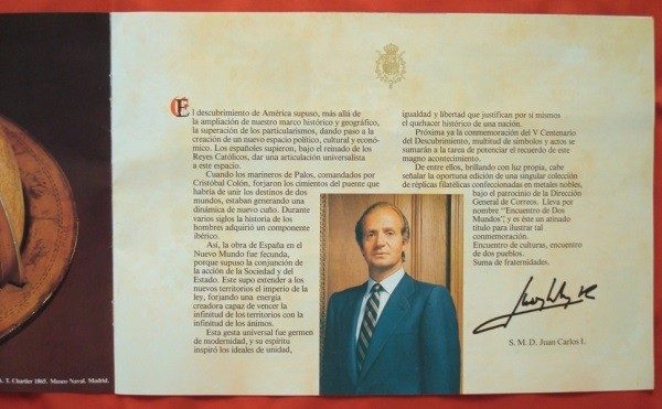 Colección de 25 sellos postales en plata y oro "Encuentro de Dos Mundos"