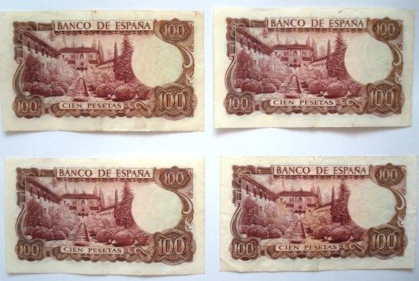 Billete de 100 pesetas, España 1970