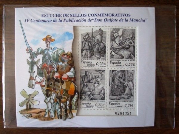 Sellos de Correos IV Centenario de Don Quijote, ilustrados por Mingote, 2005