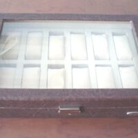 Display case organizer box for 12 wristwatches