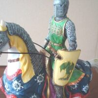 Medieval knight on horseback, with shield and sword - Image 6