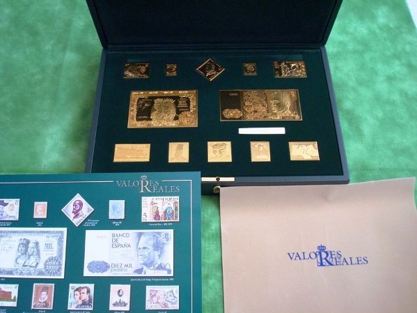 Valores Reales, sellos de Correos y billetes españoles en plata y oro