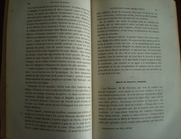 1857 Le Pays Basque, por Francisque-Michel, original, en francés, primera edición