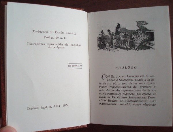 El último abencerraje, Chateaubriand, pequeño libro