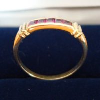 1960 lady gold ring with five rubies - Image 4