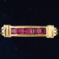 1960 lady gold ring with five rubies - Image 6