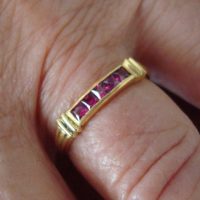 1960 lady gold ring with five rubies - Image 7