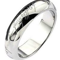 Anillo Titanio con letras élficas de El Señor de los Anillos