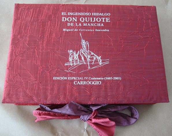 El Quijote, 2 tomos, edición conmemorativa de lujo en miniatura, Il. Ciro Oduber