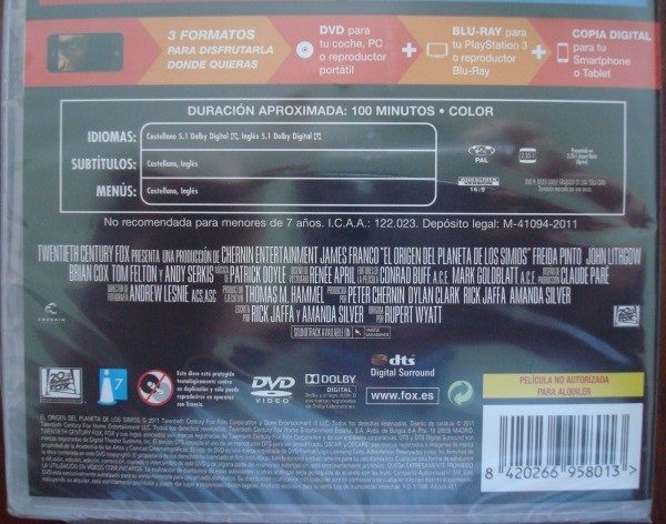 Movie The Origin of the Planet of the Apes, DVD-BR, without uncrossing - Image 4