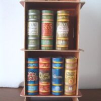 Mini bookcase with 7 beautiful little books (assorted themes)