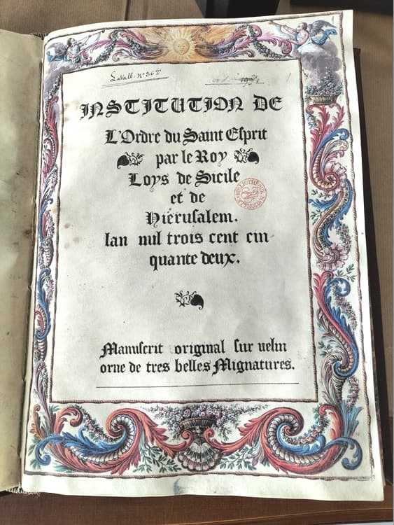 Estatutos de la Orden del Espíritu Santo, siglo XIV (en pergamino natural) (5*+) - Imagen 2