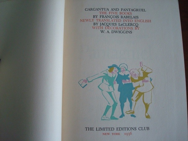 Gargantua and Pantagruel, Rabelais, NY 1936 (English)