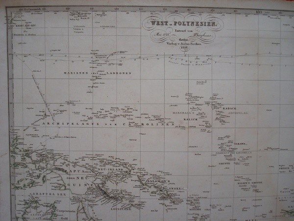 1858 Mapa de la Polinesia, por Hermann Berghaus