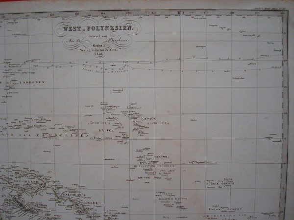 1858 Mapa de la Polinesia, por Hermann Berghaus