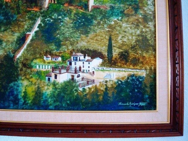 F. R. Yáñez, La Alhambra, Granada, pintura al óleo original, 1988