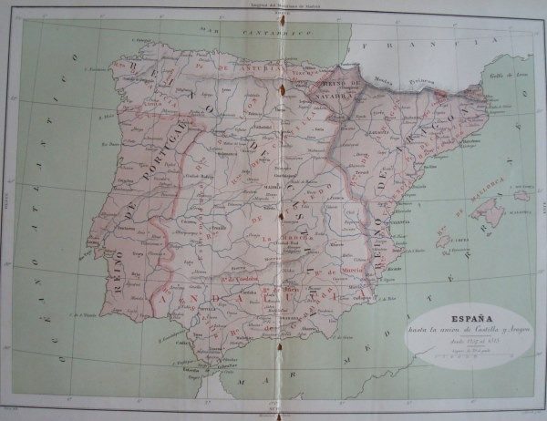 1877 Mapa de España 1257-1515
