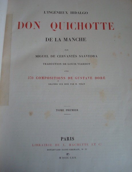 1869 L’Ingénieux Hidalgo Don Quichotte de la Manche (en francés)