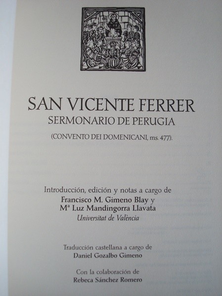 Sermonario de Perugia de San Vicente Ferrer, siglos XIV y XV