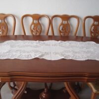 Table cloth living room crochet white 133x49