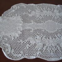 Table cloth living room crochet white 133x49 - Image 3