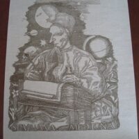 Poster drawing of John of Avignon, Sevillana Medicina, by Alcorlo 1995