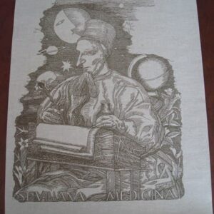 Poster drawing of John of Avignon, Sevillana Medicina, by Alcorlo 1995