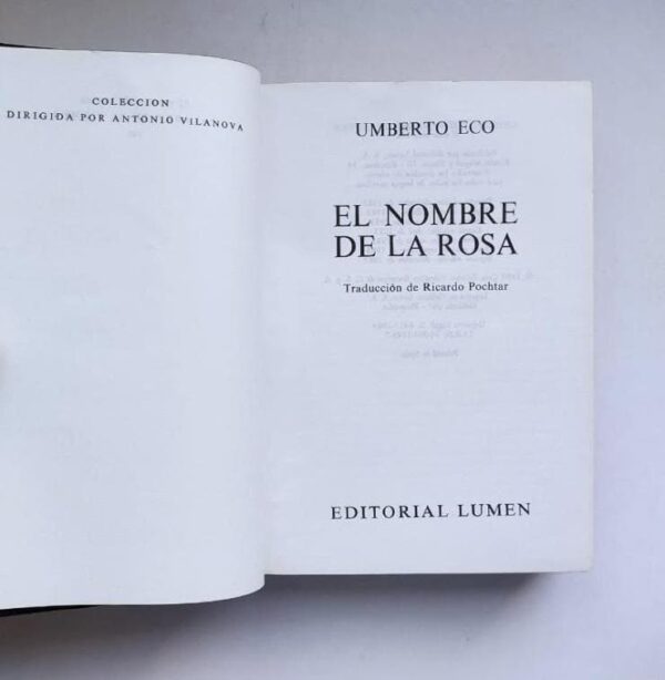 El nombre de la rosa. Umberto Eco, 1983 ¡Una rosa de encuadernación! - Imagen 6