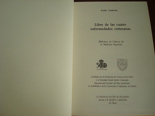 Libro de las cuatro enfermedades cortesanas, 1544