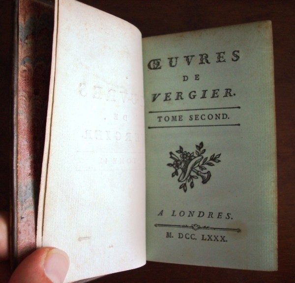 1780 Vergier, Oeuvres. Original en francés