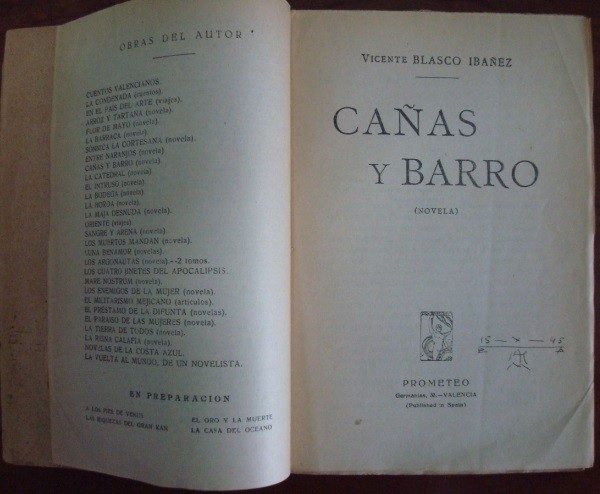 1914 Vicente Blasco Ibáñez, Cañas y Barro