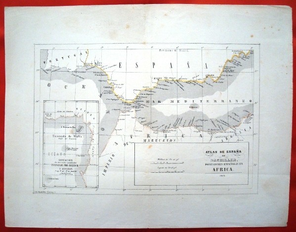 1852 Mapa Posesiones españolas en África, Atlas de Bachiller