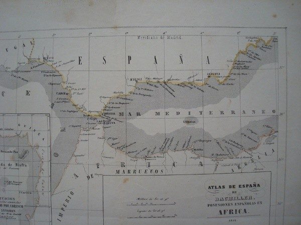 1852 Mapa Posesiones españolas en África, Atlas de Bachiller