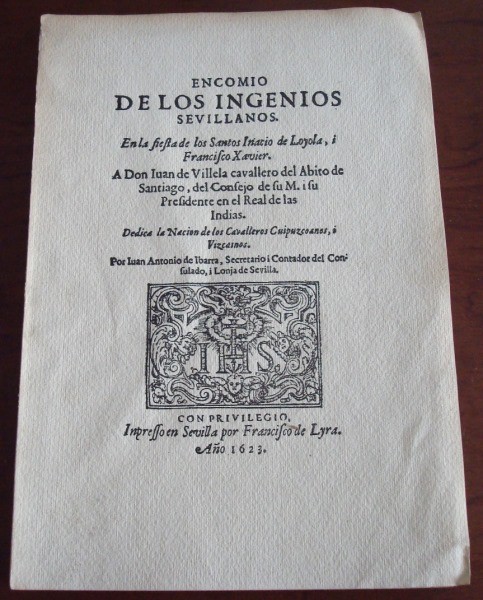 Encomio de los ingenios sevillanos... año 1623 (Número 1)