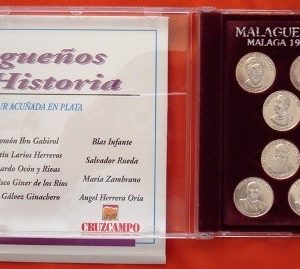 Malagueños en la Historia, colección de 13 medallas en plata, 1995