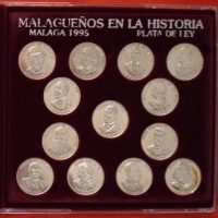 Malaga in the History, a collection of 13 silver medals, 1995 - Image 3