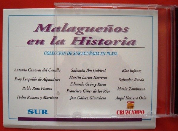 Malagueños en la Historia, colección de 13 medallas en plata, 1995