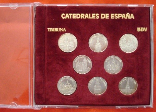 Catedrales de España, colección de 8 medallas de plata, 1995