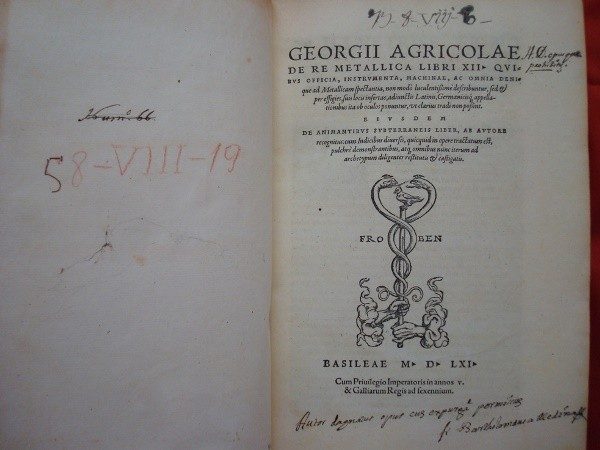 De Re Metallica Libri XII, Agricola, 1561