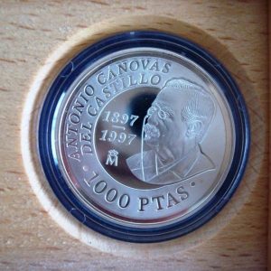 1997 Moneda plata FNMT Centenario Antonio Cánovas
